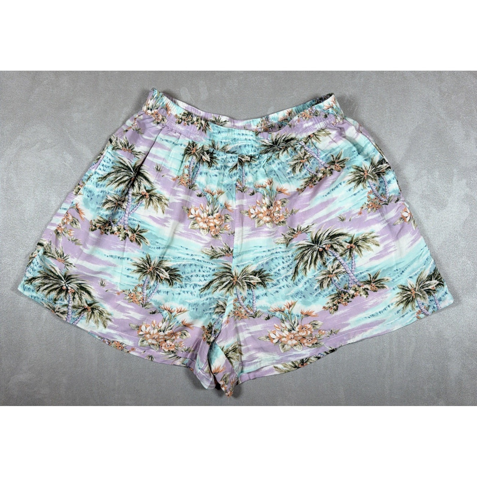 American Eagle Beach Shorts Women's Small Tropical Palm Tree Lined Resort